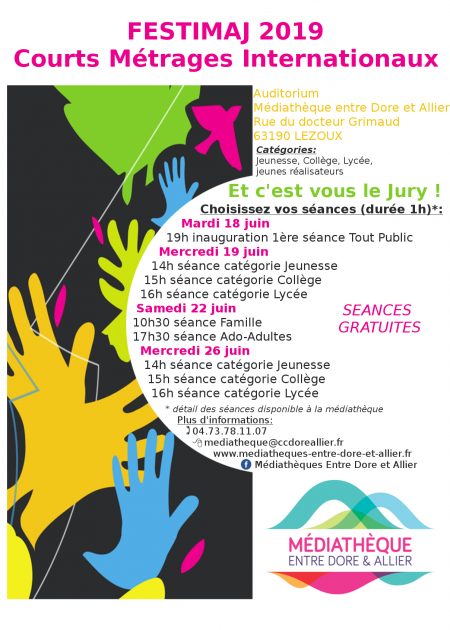 Festimaj,  festival de courts métrages internationaux à la médiathèque Entre Dore et Allier l