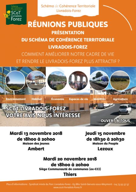 Schéma de Cohérence Territoriale (SCOT) : réunion de présentation le 15 novembre à Lezoux