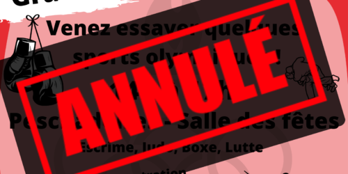 Annulation de l’après-midi découverte et initiation aux jeux olympiques du 21 octobre