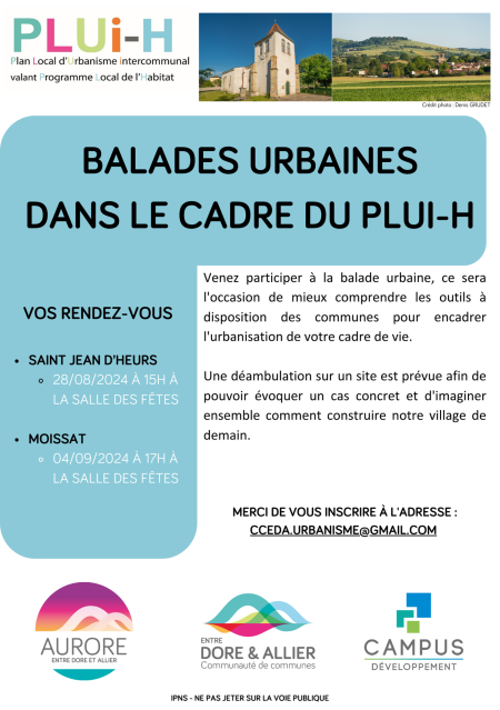 Des balades urbaines dans le cadre du plan local d’urbanisme Entre Dore et Allier