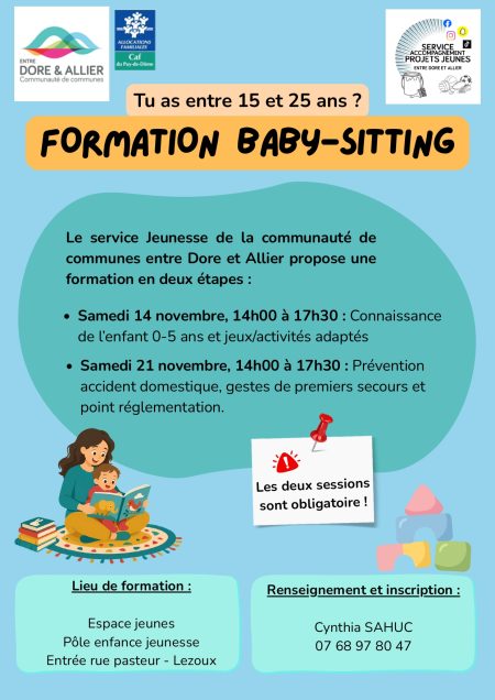 Formation baby-sitting : les inscriptions sont ouvertes